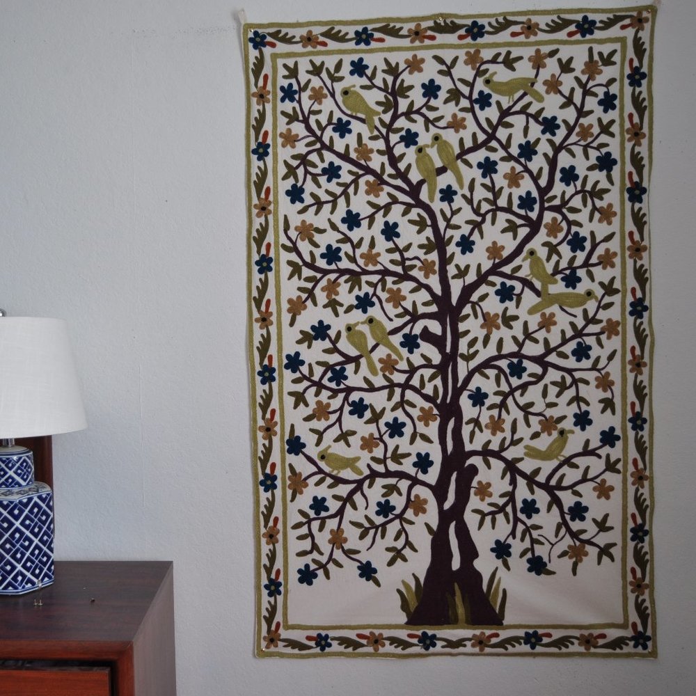 Suzani Tree of life hand embroidered  waiihanging
